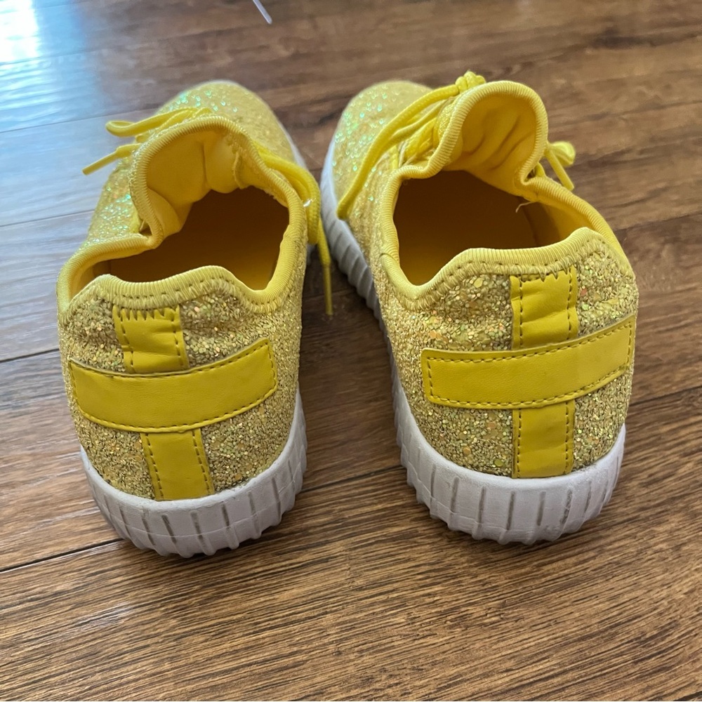 Southern Fried Chics Yellow Glitter Sneakers - Picture 5 of 8